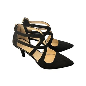 Liz Claiborne Women’s Helen 762401 Black Suede Strappy Heels Shoes Size 10M - Picture 1 of 11