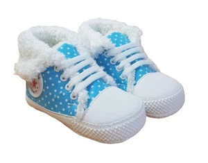 Gr. 18,Lauflernschuhe, Babyschuhe, Winter, gefüttert, hellblau, Kragen, Wellsoft - Bild 1 von 4