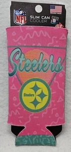 NFL Pittsburgh Steelers Neon Love 2-Sided 12oz Slim Can Cooler, Collapsible/New - Picture 1 of 5