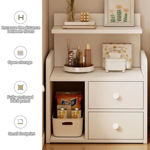 Bedside Table Drawer Cabinet End Side Table Bedroom Furniture Storage Nightstand - Picture 1 of 11