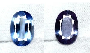 12 Ct Natural Oval Alexandrite & Sapphire Eye Clean Gemstone Pair Certified AD98 - Picture 1 of 4