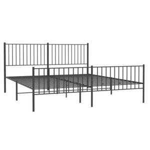 vidaXL Metal California King Bed Frame with Headboard, Heavy-Duty, No Mattress v - Picture 1 of 9