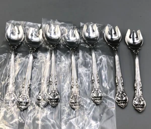 King Edward by Gorham Sterling Silver set of 8 Ice Cream Spoon/Forks 5 3/8" - Picture 1 of 4