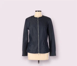 J'ENVIE New York Front Zipper Two Taschen Jacke Blazer Baumwollmischung. Größe 8 - Bild 1 von 12