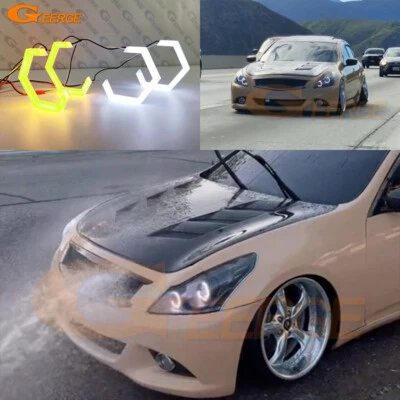 Para INFINITI G25 G35 G37 Q40 Q60 V36 Hexágono LED Ojos de Ángel Hexagonal Halo Anillos Luz Foto 1 de 4