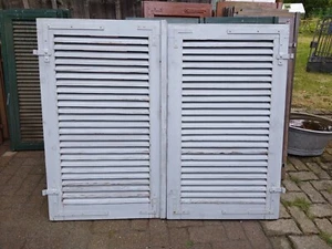 1 Paar Fensterladen - Holz - gebraucht - Höhe 130 cm - Breite 76,5 cm - Bild 1 von 12