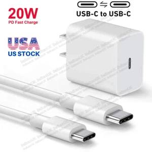 20W PD Power Adapter Block USB C Type C Fast Charger Cable For Android iPhone 15 - Picture 1 of 15