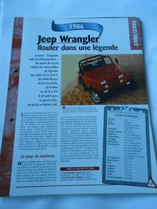 Jeep Wrangler 1986 Datenblatt Auto - Bild 1 von 1