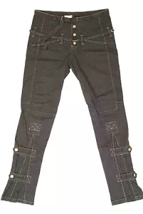 SELTEN NEU OHNE ETIKETT MARITHE + FRANCOIS GIRBAUD MODE BRAUN GESTREIFTE DAMENHOSE US 27 - Bild 1 von 10
