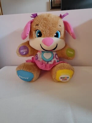 Fisher-Price 12" Laugh Learn Smart Stages filhote de cachorro bicho de pelúcia FUNCIONA TESTADO - Imagem 1 de 4