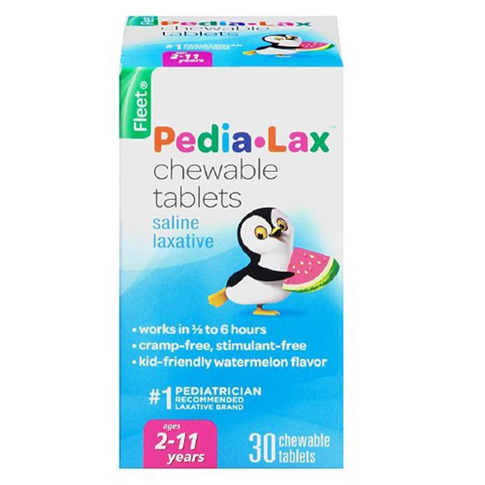 Fleet Pedia-lax Chewable Tablets Watermelon Flavor 30 Count