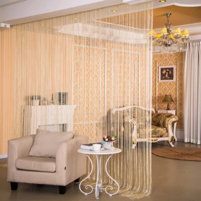 ANMINY Glitter String Door Curtain Room Dividers Fringe Window Panel Decoration - Image 1 of 4