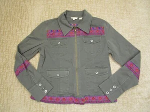 Stetson Jacket Women Large Gray Aztec Western Embroidered Southwestern Rodeo - Picture 1 of 7
