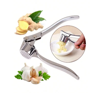 STAINLESS STEEL GARLIC CRUSHER SQUEEZER PRESS MASHER MINCER KITCHEN MANUAL TOOL. - Image 1 of 4