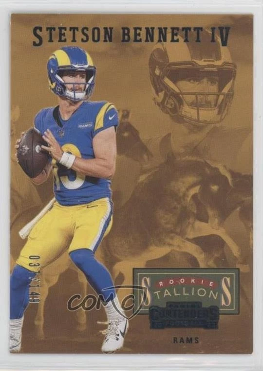 2023 Panini Contenders Rookie Stallions Teal /149 Stetson Bennett IV #4 RC - Image 1 of 2