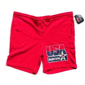 Vintage 92 Dead stock Champion USA Made Dream Team Basketball Knit Shorts Red L - Picture 1 of 11