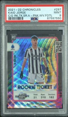 2021-22 Panini Chronicles Kaio Jorge Rookie Ticket Pink Wave FOTL /19 PSA 9 SP - Image 1 of 2