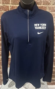 Nike Dri-Fit New York Yankees Womens Medium 1/4 Zip Polyester Pullover - Picture 1 of 6