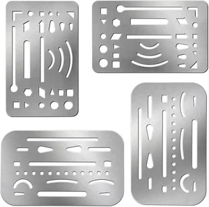 Clabby 4 Pieces Erasing Shield Stainless Steel Drawing Template Shield... - Picture 1 of 7