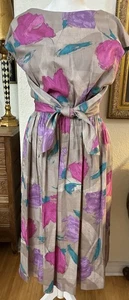 Gonna e top vintage anni 80 Prophecy midi taglia 10 grigio stampa astratta cotone made in USA - Foto 1 di 23