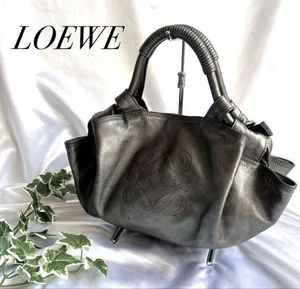 Loewe Nappa Aire Anagram Hand Bag Leather Bag Silver Women's - Picture 1 of 24