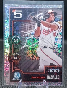 Bowman Samuel Basallo 2025 #BTP-5 Top 100 mini refractor de plata diamante/150 - Imagen 1 de 3
