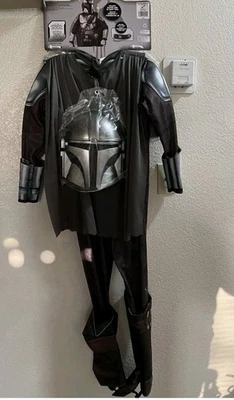 Rubies Star Wars Mandalorian Boy's Jumpsuit, Mask, Cape, Gloves & Boot Tops M - Image 1 of 4