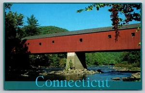 Connecticut Covered Bridge Over Housatonic River West Cornwall - Picture 1 of 2