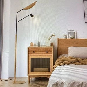 Floor Lamp With LED Modern Style , Adjustable 63.5-66.5 Inches It’sBlack & Wood - Picture 1 of 4