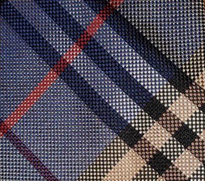 BURBERRY ~ MENS SILK DRESS TIE ~ BLUE RED BEIGE ~ NOVA CHECK ~ 59" - Image 1 of 4