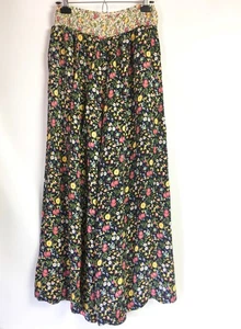 Derhy Damen große Hose locker Viskose bedruckt weites Bein Palazzo Multi Blumen - Bild 1 von 7