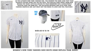Women's New York Yankees Nike White Home Replica Team Jersey: Size LG G 12-14 - Picture 1 of 9