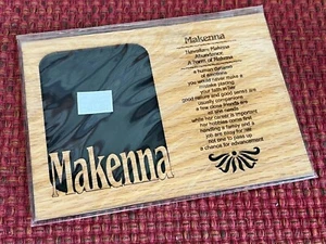 DISCONTINUED Makenna Name Picture Frame Holds 3.25" x 4.25" - 5x7 Mat Only - Picture 1 of 2