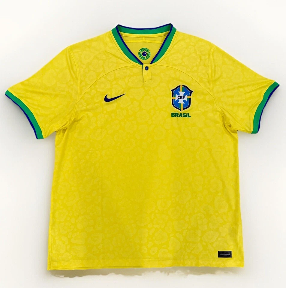 Baby Kids Nike Brazil Soccer 2022/23 Stadium Home Yellow Jersey Large