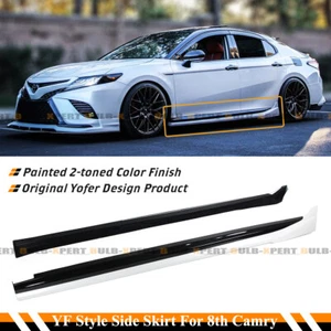 For 2018-2024 8th Gen Camry Yofer Pearl White Black 2 Tone Side Skirt Extension - Bild 1 von 7