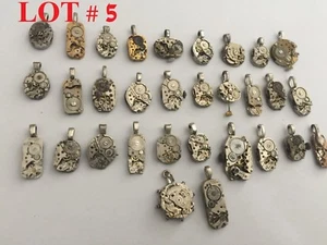 Gears Mechanical Watch Wheels Movements parts steampunk old Vintage Pendant Lot - Picture 1 of 12