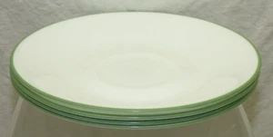 4 Corelle Shadow Iris Saucers w/ Green Rim Corning USA My Garden Vtg Set A - Picture 1 of 5
