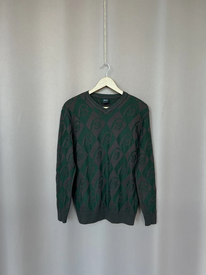 Suéter Brioni tejido con monograma para hombre talla L suéter de lujo vintage Foto 1 de 4