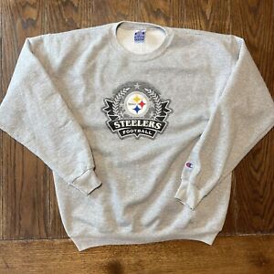 Vintage Champion Pittsburgh Steelers Crewneck Sweatshirt Size Medium Gray