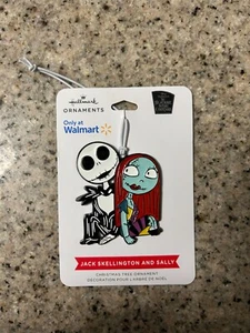 NEW Hallmark JACK SKELLINGTON & SALLY 2in Flat Metal Enamel Coated Xmas Ornament - Picture 1 of 1