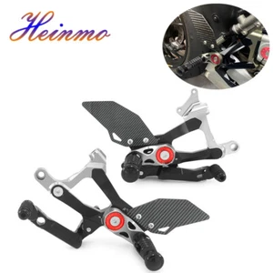Real Carbon Fiber Rearsets Footrest FootPegs Pedals For Panigale V4 2018 - 2024 - Foto 1 di 11