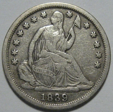 = 1839-O VF/XF Half Dime, Nice Details & EYE Appeal, FREE Shipping Cover