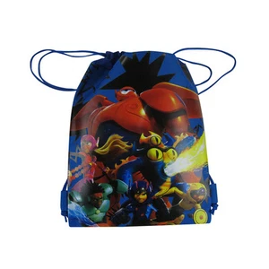 New Disney Big Hero 6 Six Draw string School Backpack Tote Bag Blue - Picture 1 of 2