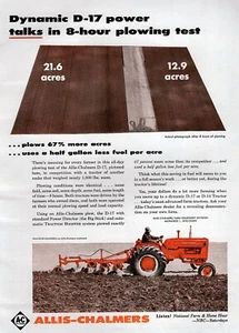 Allis-Chalmers Dynamic D-17 1958 tractor anuncio impreso en color original - Imagen 1 de 1