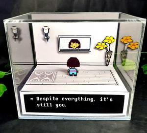 Undertale 3D Cube handgefertigtes Diorama - Videospiele - Arcade-Dekor - Schattenbox - Bild 1 von 7