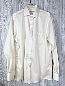 Neu mit Etikett Joseph Abboud Herren elfenbeinfarben langarm geknöpftes Kleid Shirt Größe 16,5 36/37 groß - Bild 1 von 13