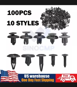100pcs Trunk Screw Rivets Bumper Fender For Plastic Fastener Clips - Picture 1 of 13
