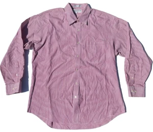 Givenchy Monsieur Button Up Shirt Mens 17 34/35 Long Sleeve Striped Dark Red - Picture 1 of 3