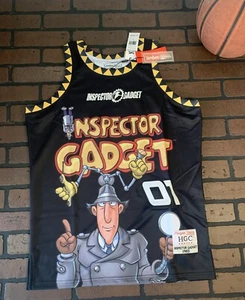 INSPECTOR GADGET BLACK Headgear Classics Basketball Jersey ~Never Worn~ L XL - Picture 1 of 5
