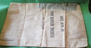 VTG RETURN TO FEDERAL RESERVE BANK OF New York Bank Advertising Money Bag V OLD - Picture 1 of 4